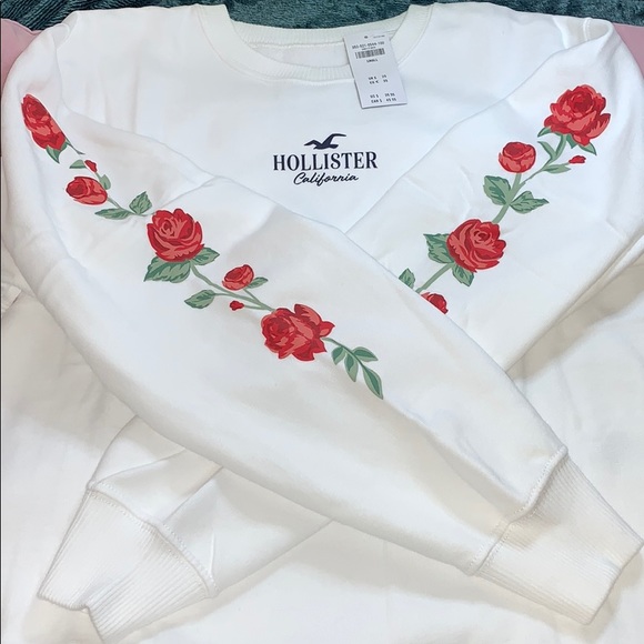 Crop boyfriend crew neck sweatshirt - Picture 2 of 7